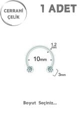 Unisex Şambala Taşlı 3mm Septum Dudak Tragus Helix Kıkırdak Piercing