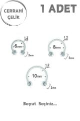 Unisex Şambala Taşlı 3mm Septum Dudak Tragus Helix Kıkırdak Piercing