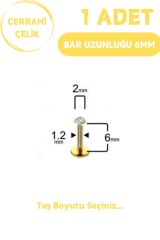Cerrahi Çelik 6mm Zirkon Taş Tragus Helix Kulak Kıkırdak Flat Conch Dudak Burun Snake Bites Piercing