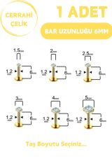 Cerrahi Çelik 6mm Zirkon Taş Tragus Helix Kulak Kıkırdak Flat Conch Dudak Burun Snake Bites Piercing