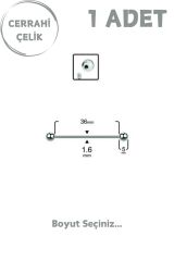 Unisex Cerrahi Çelik 5mm Toplu İndustrial Köprü Piercing