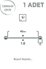 Unisex Cerrahi Çelik 5mm Toplu İndustrial Köprü Piercing