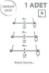 Unisex Cerrahi Çelik 5mm Toplu İndustrial Köprü Piercing