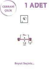 Unisex Cerrahi Çelik 1.6mm Kalınlık Dil Piercing