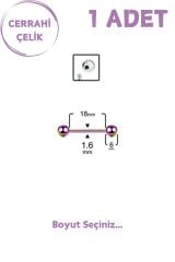 Unisex Cerrahi Çelik 1.6mm Kalınlık Dil Piercing