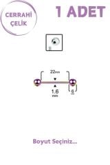Unisex Cerrahi Çelik 1.6mm Kalınlık Dil Piercing
