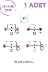 Unisex Cerrahi Çelik 1.6mm Kalınlık Dil Piercing