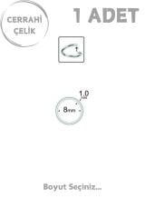 Unisex Cerrahi Çelik İnce Barlı 1mm Tel Halka Hızma Piercing