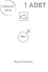 Unisex Cerrahi Çelik İnce Barlı 1mm Tel Halka Hızma Piercing