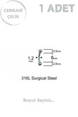 Unisex Cerrahi Çelik 2.5mm Toplu Rook Kaş Daith Helix Kıkırdak Piercing