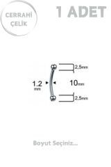 Unisex Cerrahi Çelik 2.5mm Toplu Rook Kaş Daith Helix Kıkırdak Piercing