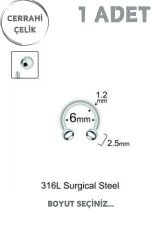 Cerrahi Çelik 2.5mm Top Uçlu Septum Dudak Tragus Helix Kıkırdak Piercing