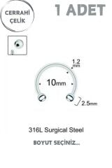 Cerrahi Çelik 2.5mm Top Uçlu Septum Dudak Tragus Helix Kıkırdak Piercing