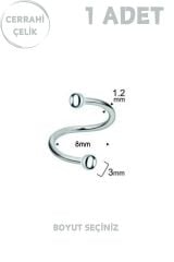 Unisex Cerrahi Çelik Tragus Helix Lobe Dudak Kıkırdak Spiral Piercing