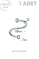 Unisex Cerrahi Çelik Tragus Helix Lobe Dudak Kıkırdak Spiral Piercing