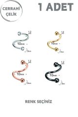 Unisex Cerrahi Çelik Tragus Helix Lobe Dudak Kıkırdak Spiral Piercing