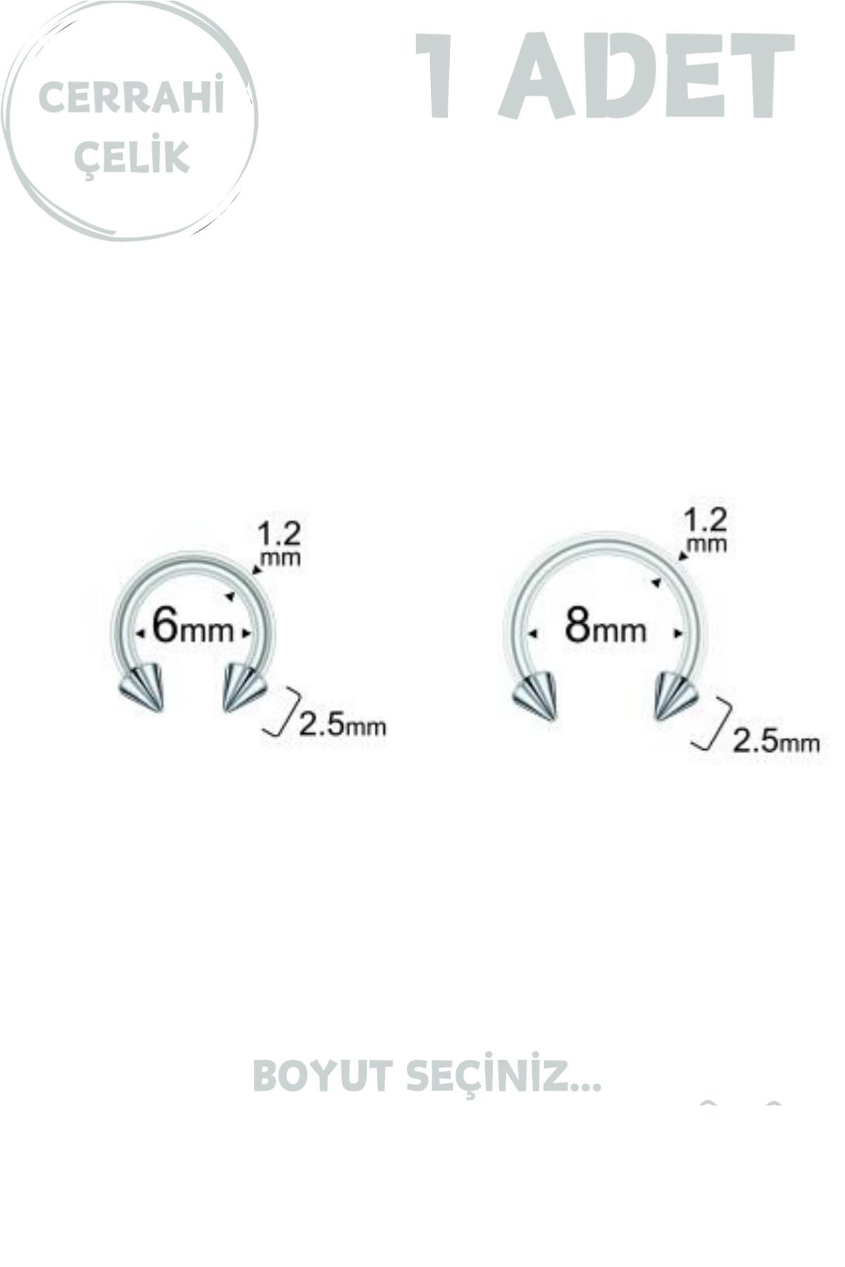 Cerrahi Çelik 2.5mm Spike Septum Dudak Tragus Helix Kıkırdak Piercing