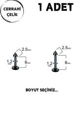 Unisex Siyah 2.5mm Spike Uçlu Tragus Helix Labret Piercing