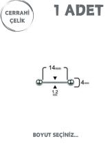 Cerrahi Çelik 4mm Toplu Düz Barlı Tragus Helix Kıkırdak Lobe Piercing