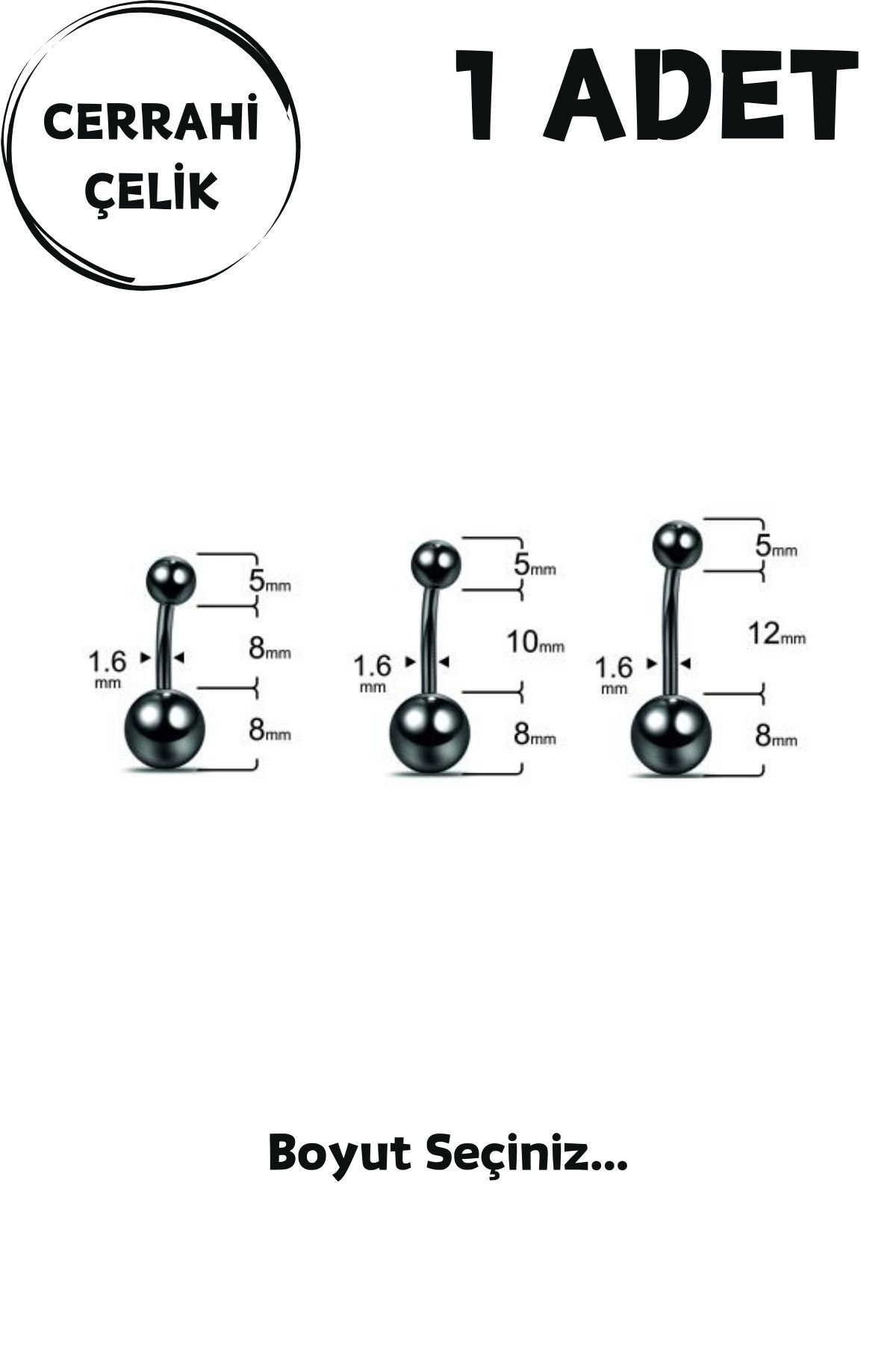 Kadın Taşsız Cerrahi Çelik Göbek Piercing