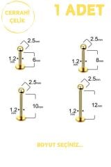 Unisex Cerrahi Çelik 2.5mm Toplu Labret Tragus Helix Piercing