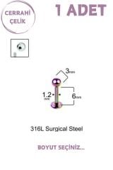 Unisex Cerrahi Çelik 3mm Toplu Labret Tragus Helix Piercing