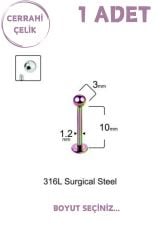 Unisex Cerrahi Çelik 3mm Toplu Labret Tragus Helix Piercing