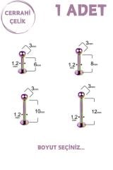 Unisex Cerrahi Çelik 3mm Toplu Labret Tragus Helix Piercing