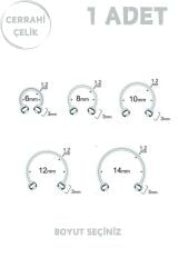 Unisex Cerrahi Çelik Piercing – Septum, Tragus, Helix Uyumlu | 1.2mm Kalınlık, Gümüş Renk, Antialerjenik