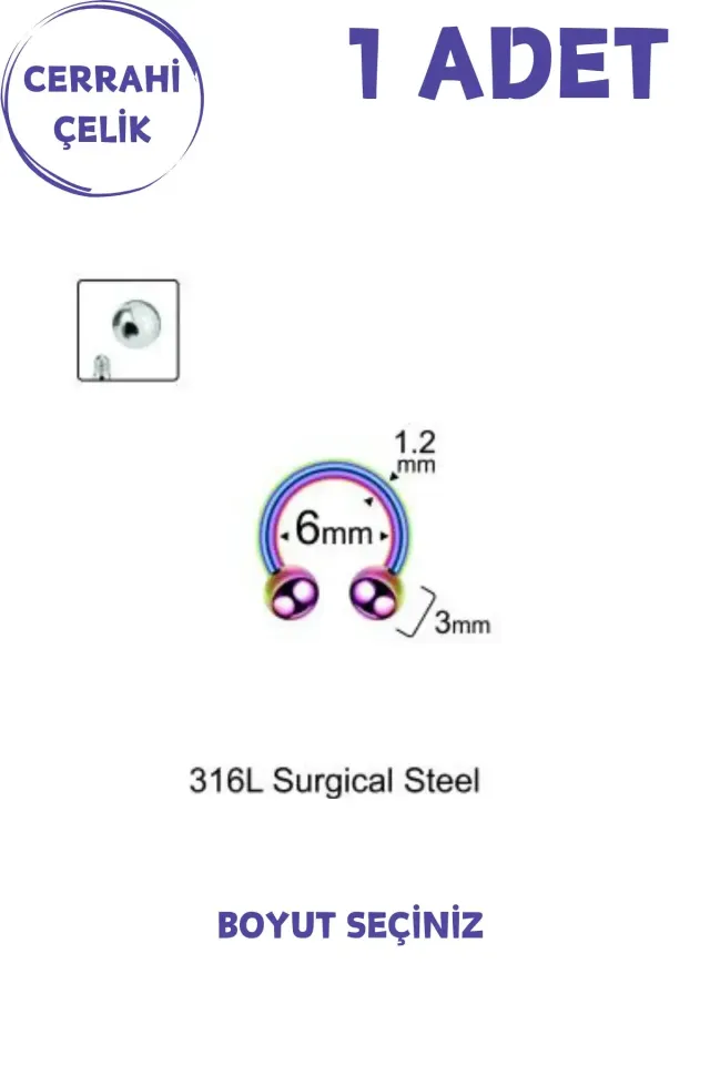 Unisex Cerrahi Çelik Piercing | Septum, Tragus, Helix Uyumlu