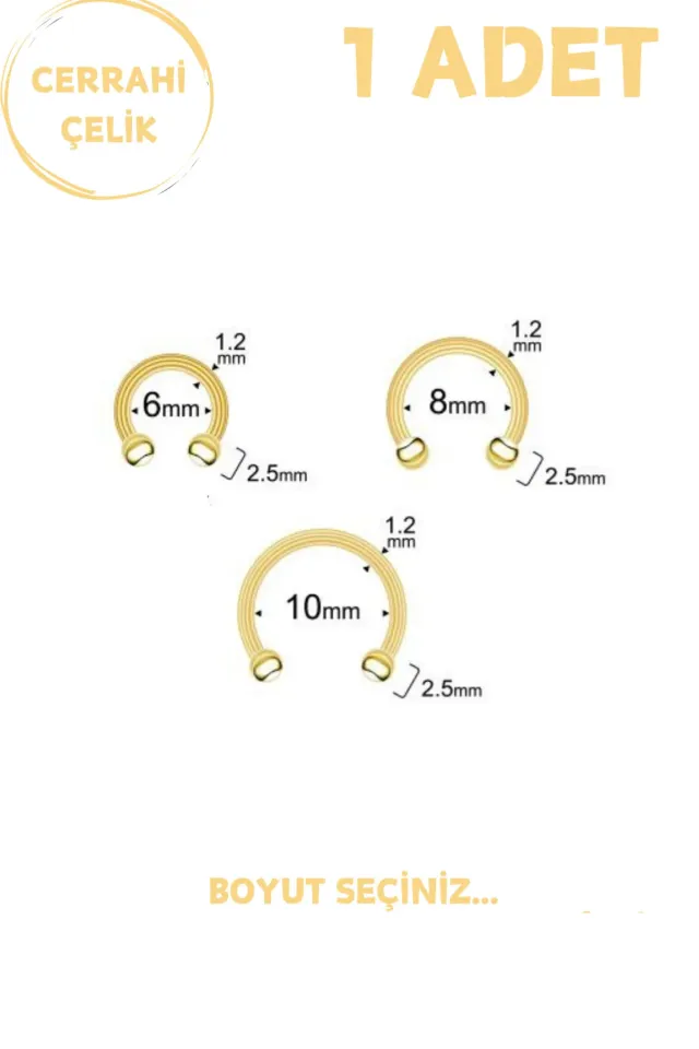 Unisex Cerrahi Çelik Piercing | Septum, Tragus, Helix Uyumlu