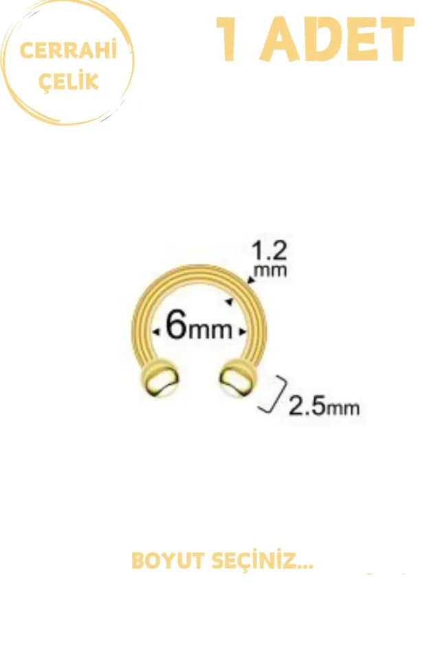 Unisex Cerrahi Çelik Piercing | Septum, Tragus, Helix Uyumlu
