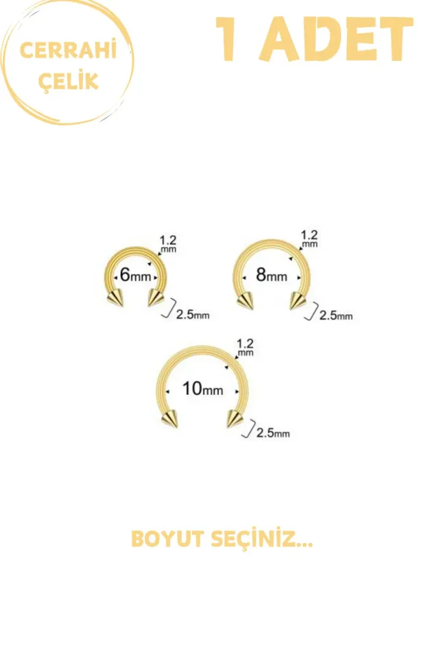Unisex Cerrahi Çelik Piercing | Septum, Tragus, Helix Uyumlu