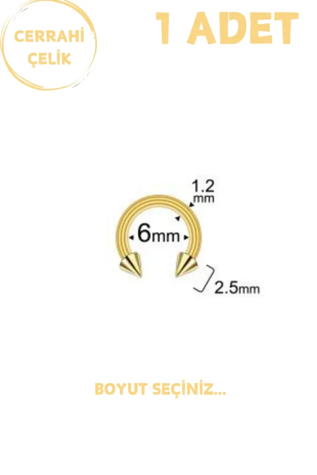 Unisex Cerrahi Çelik Piercing | Septum, Tragus, Helix Uyumlu