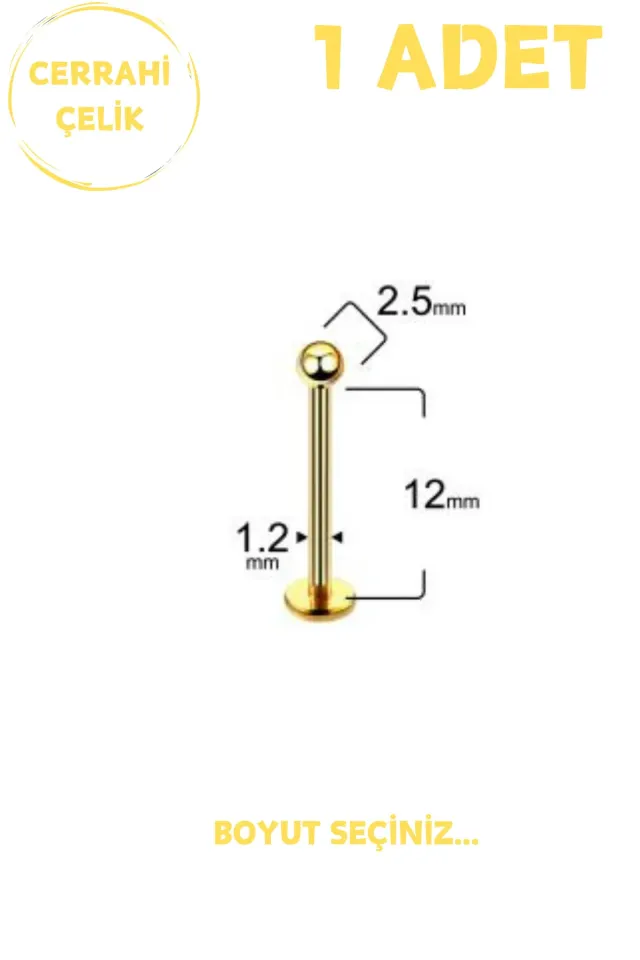 Unisex Cerrahi Çelik Piercing | Labret, Tragus, Helix Uyumlu