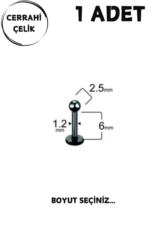 Unisex Cerrahi Çelik Piercing | Labret, Tragus, Helix Uyumlu